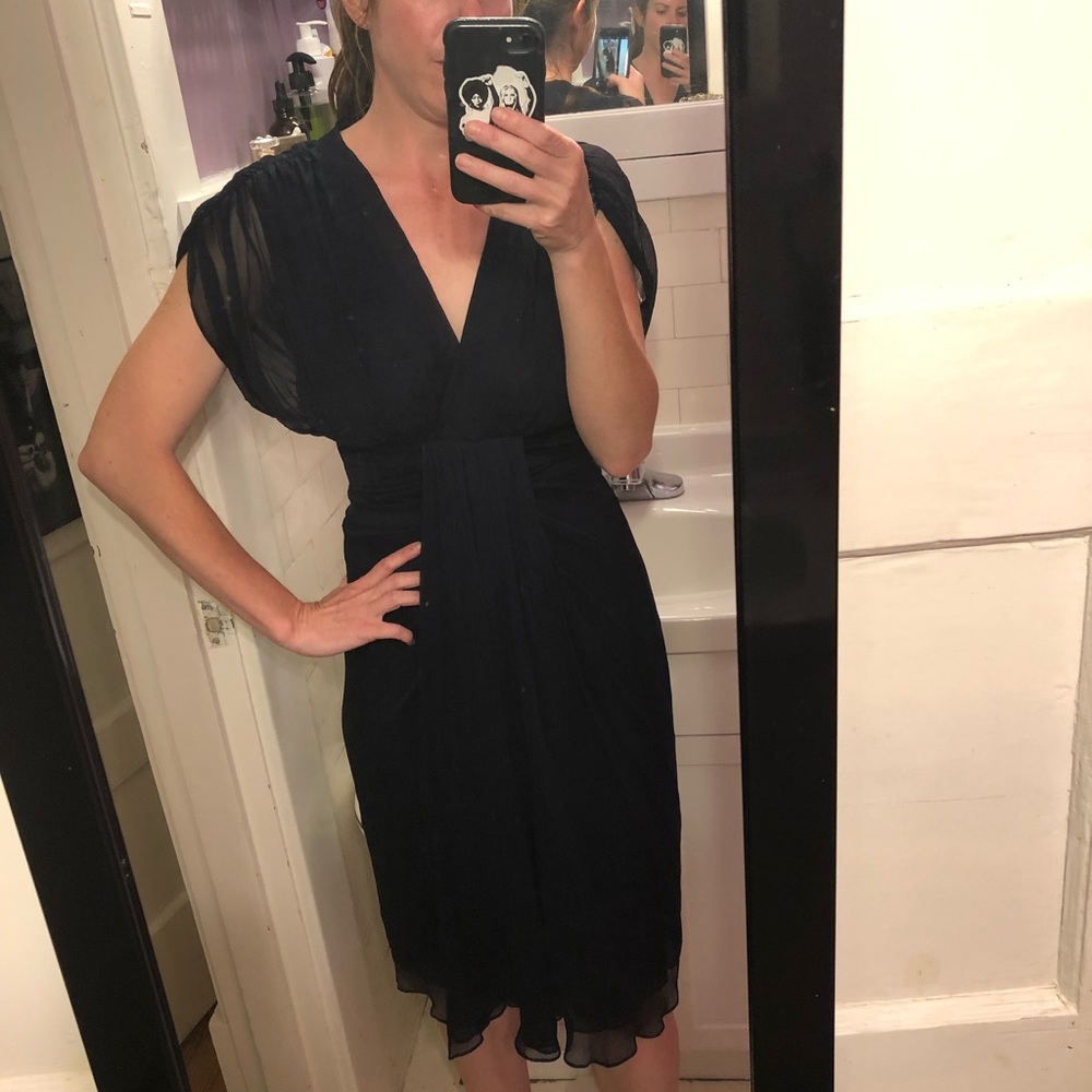 Diane von Furstenberg navy silk dress